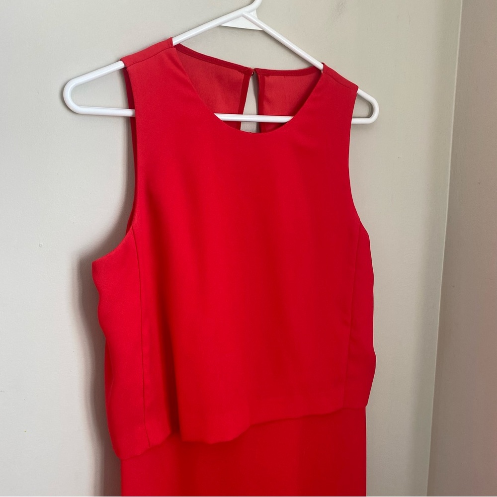 BANANA REPUBLIC Crepe Cut Out Dress bright red Size 6 TALL Wedding Spring - Picture 3 of 10